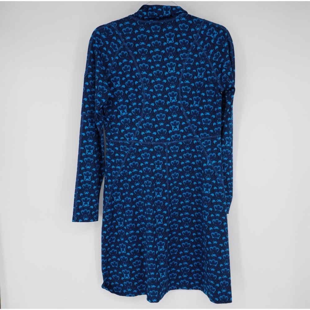 Title Nine Dream Getaway Long Sleeve Dress Venetian Blue Print Small Activewear - Picture 10 of 11